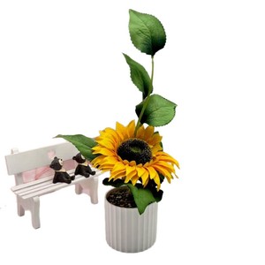 Bonsaï artificiel Paulon Sunflower de 34 cm de haut, plante en pot pour la décoration de la maison et des mariages - Product Image 5