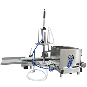 Đầu duy nhất tự động từ bơm nước đóng chai bao bì dán máy làm đầy chất lỏng với băng tải và cảm biến nước hoa - Product Image 4