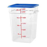 Conteneurs transparents en plastique pour PC, grands récipients hermétiques pour aliments, farine et sucre, boîte de rangement carrée en plastique, seau de rangement
