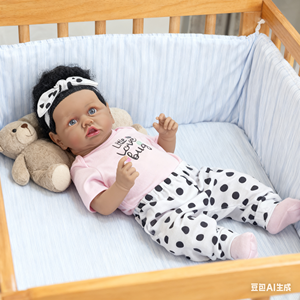 Muñeca <span class=keywords><strong>Reborn</strong></span> realista de 22 pulgadas Muñeca de silicona de <span class=keywords><strong>cuerpo</strong></span> <span class=keywords><strong>entero</strong></span> africano oscuro con cabello - Product Image 5