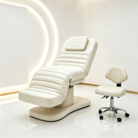 Lit de massage électrique à 3 moteurs réglable, fauteuil de soin esthétique pour spa, chaise de traitement facial, lit cosmétique inclinable et rotatif