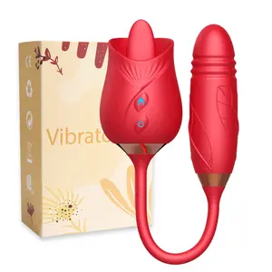 Rose Shape Sucking Vibrator Sex Toy Vibrators Dildos Strong Shock Licking Teasing Double Heads Vibrator Female Sex Toy Shop%