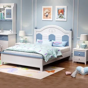 Cama infantil cama de madera maciza niño 1,5 m cama individual cajón de almacenamiento simple combinación de muebles de habitación para niños