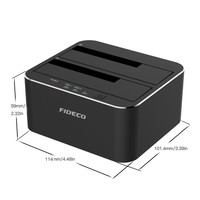 FIDECO Sata 2.5 3.5 Dual Bay 3 Usb 3.0 port Offline klon Hard Drive eksternal Hdd 2.5 Ssd stasiun Dok aluminium