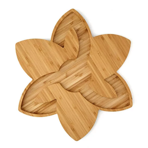 Creative Design Exquisite Lotus Shape Unique Design Food Wooden Tray Cheese <strong>Board</strong> - Product Image 3