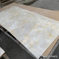Feuille d'albâtre translucide en pierre flexible blanche d'onyx pour panneau mural artificiel décoratif de barre d'onyx 8 * 4ft