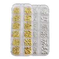 Paso Sico – Ensemble de 12 accessoires pour ongles en résine 3D, best-sellers transfrontaliers, strass dorés et argentés pour ongles à coller, motif sapin de Noël