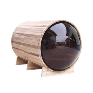Fabrication directe de Sauna à canon panoramique, 1800x2400MM, en cèdre rouge, haute qualité, <span class=keywords><strong>sans</strong></span> porche, extérieur, livraison gratuite - Product Image 1
