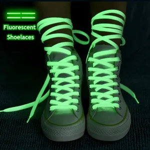 New Hot Selling Luminous Shoelaces Flat Sneakers Canvas Shoelace Flash Party Glowing In The Dark Shoe Lace Fluorescent Shoelaces