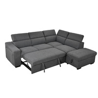 Canapé-lit en tissu en forme de L, style européen, deux places, rembourrage en éponge, durable, écologique, facile à nettoyer, pour hôtels, centres commerciaux, salons