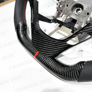 Volante de Fibra de Carbono Negra Real con Pantalla LED para <span class=keywords><strong>Hyundai</strong></span> Genesis Coupe, Costuras Personalizables para Genesis Coupe - Product Image 3