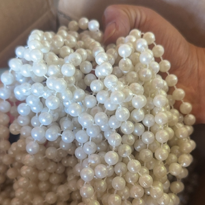 Guirnalda de Perlas Artificiales de Color Blanco Crema de 8 mm y 10 mm, Cadena de Perlas para Decoración de Bodas y Fiestas, Venta de Fábrica - Product Image 2