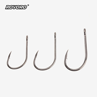 Hameçon de pêche en haute mer ROVORO Tackle 5X-Strong pour gros gibier, thon, pêche à la traîne, en acier inoxydable à haute teneur en carbone, revêtement nickel noir