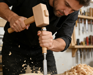 Maillet en <span class=keywords><strong>bois</strong></span> de hêtre - Marteau de menuisier et brise-glace pour cocktails, idéal pour la sculpture sur <span class=keywords><strong>bois</strong></span>, le bricolage, outil de bar, <span class=keywords><strong>bois</strong></span> dur poli - Product Image 4