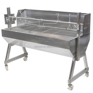 Parrilla Spartan BBQ Moderna Extra Grande de Acero Inoxidable Ajustable con Protector de Viento, Asador de Cerdo Duradero con Rotación Automática - 1500mm - Product Image 5