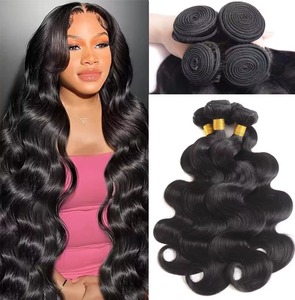 100% ברזילאי בתולה remy שיער אריג שחור טבעי ארוג גוף שחור טבעי חבילות עם קצוות מכונה מלאה לנשים שחורות - Product Image 3