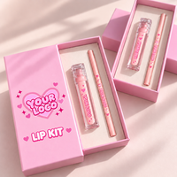 Ensemble de gloss et crayon à lèvres vegan hydratant longue tenue waterproof, marque privée