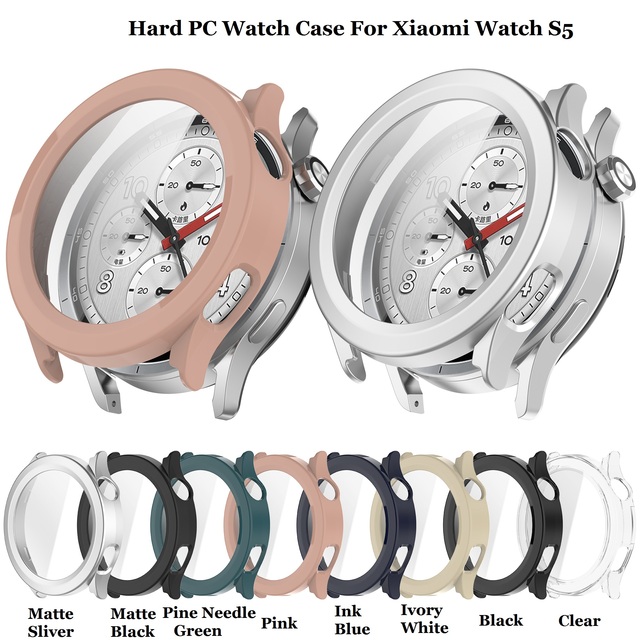 Full Cover Tempered Glass Film With Hard PC Watch Case for Xiaomi Watch S5 Smartwatch Screen Protector