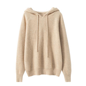 Maglione Oversize con Cappuccio da Donna in <span class=keywords><strong>Misto</strong></span> <span class=keywords><strong>Cashmere</strong></span> <span class=keywords><strong>e</strong></span> <span class=keywords><strong>Lana</strong></span> per Autunno <span class=keywords><strong>e</strong></span> Inverno, Pullover con Lavorazione a Trecce Raglan - Product Image 6