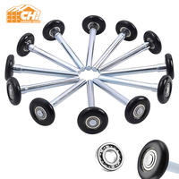 Roller Pintu Garasi Nilon Presisi 13 Bantalan Bola dengan Tutup Anti Debu 2 Inci Batang Berlapis Seng Pintu Seksional OEM Grosir