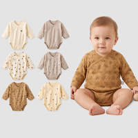 Baju Bayi Onesies 100% Katun Unisex Semua Musim Kancing Tekan Grosir Bodysuit Bayi Gaya Korea