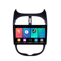 Autoradio Android 9 pouces 2+32 Go pour Peugeot 206 2001-2008, Android Auto sans fil, CarPlay, Aux, Carte 3D, Lecteur multimédia, GPS, Navi, WiFi, tactile