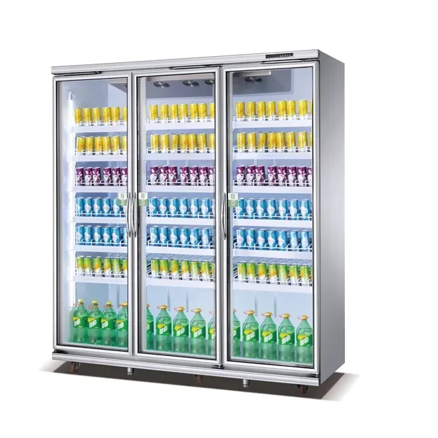真新しい商業用冷蔵ディスプレイキャビネット冷凍ツールおよび機器冷蔵庫ガラスドアビール冷蔵庫