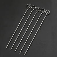 Fourchettes de barbecue d'extérieur 6 pièces en acier inoxydable léger, résistantes à la chaleur, réutilisables, outils de grillade pour le camping et les fêtes
