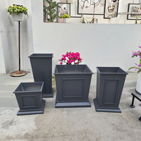 Pot bunga taman logam persegi besar Modern, Pot pohon luar ruangan Pot bunga bergaya Pot bunga & penanam