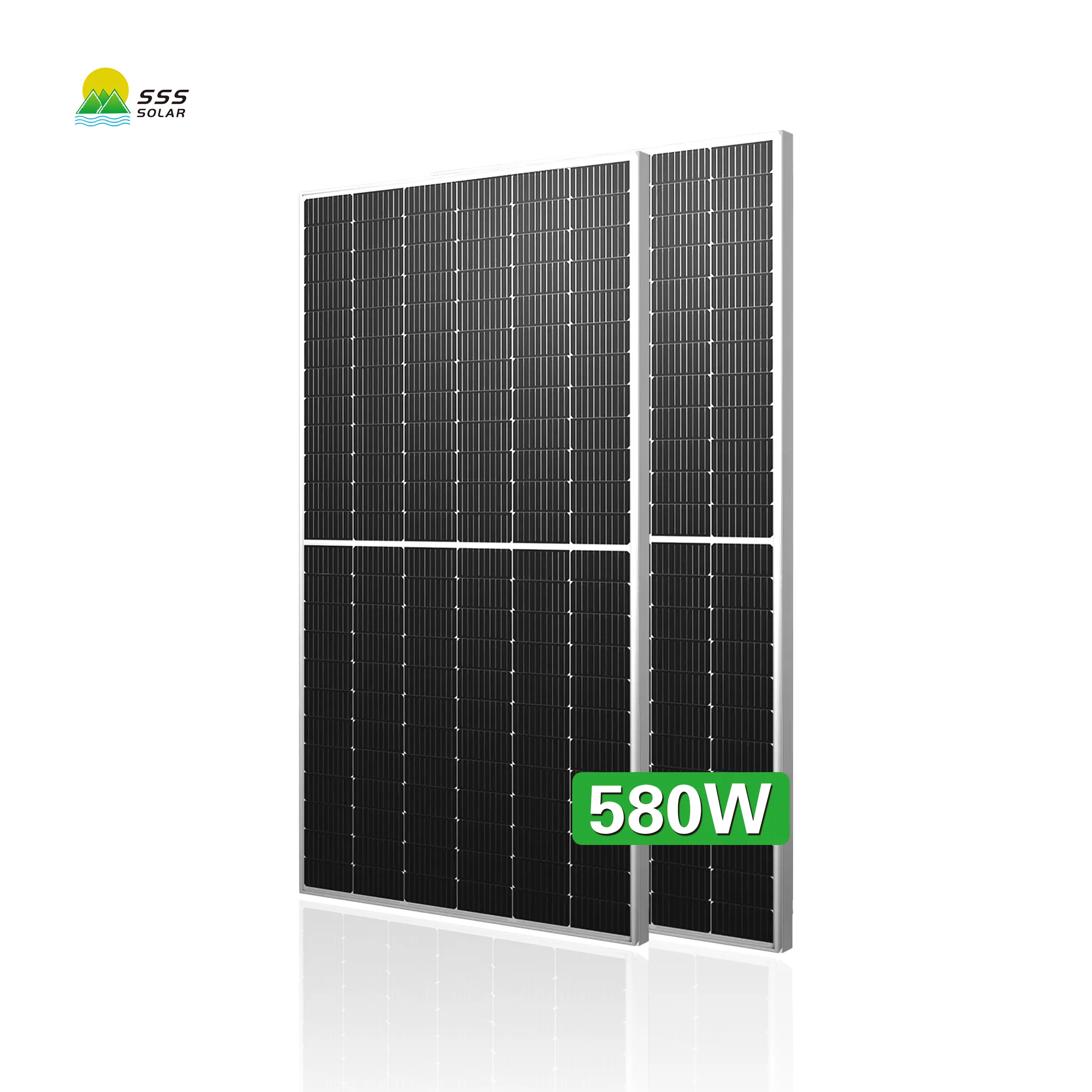 SSS harga grosir stok gudang panel surya 550 watt 560w 570w 580w n jenis TOPCon panel surya untuk rumah