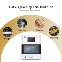 Machine de gravure et de fraisage CNC 4 axes YUBANG, broche 4KW, diamètre de travail 100mm, pour bijoux (or, argent, platine), bagues, pendentifs, pièces de monnaie, usage sur table