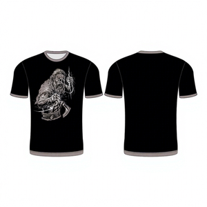 เสื้อยืดคอตตอนโอเวอร์ไซส์ทรงหลวม น้ำหนัก 180 กรัม ผลิตตามแบบ OEM ผ้าเทอร์รี่ 95% คอตตอน 5% สแปนเด็กซ์ พิมพ์ลายซิลค์สกรีนคุณภาพสูง - Product Image 1