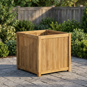 Meubles de jardin d'extérieur en bois de teck massif de style moderne Pots de fleurs pour patio pour application extérieure - Product Image 2