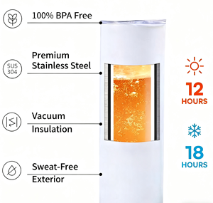 30 Oz Sublimation Tumblers Bulk, Sublimation Tumbler Stainless Steel Double Wall Vacuum Insulation Cups with Straw, Individually - Product Image 5