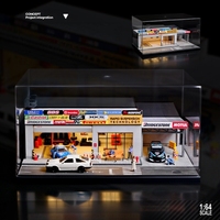 Collection Atelier Automobile SCJ 1:64 en Acrylique Premium - Atelier de Tuning Japonais de Luxe Réaliste avec Plusieurs Véhicules pour Étagères et Bureaux