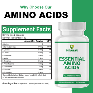 Capsules d'acides aminés essentiels OEM/ODM, 60 unités - 9 acides aminés essentiels pour la croissance et la récupération musculaire - Product Image 5