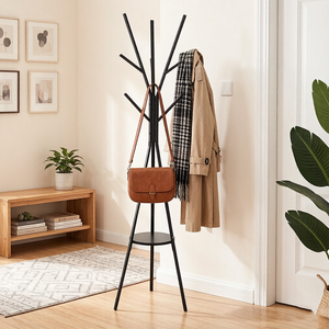 <span class=keywords><strong>Appendiabiti</strong></span> Moderno in Metallo <span class=keywords><strong>Nero</strong></span> per Camera da Letto con Ripiano Portaoggetti, Arredamento per la Casa, Facile da Montare - Product Image 4