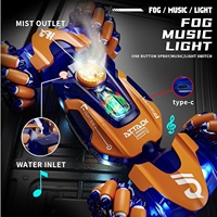 KK 360 degrés télécommande voiture double télécommande et détection de geste voiture cascadeuse RC avec musique légère et pulvérisation fréquence 2.4 GHz