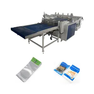 Fully Automatic OPP BOPP CPP CPE PE Side Sealing Beverage divider bag Banana bag Curved Chicken bag making machine