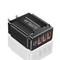 Nouveau chargeur de téléphone portable et d'appareil photo USB Type-C 3 ports, PD 5V 2A QC3.0, charge rapide pour les États-Unis, l'UE et le Royaume-Uni