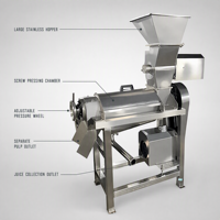 Industriële automatische hoogproductieve koudgeperste fruit- en groentesapcentrifuge schroefpersmachine PLC-besturing 220V/380V