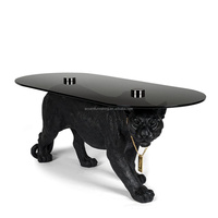 Table basse en FRP inspirée du tigre panthère, design moderne luxueux avec une esthétique audacieuse et élégante et une finition texturée unique