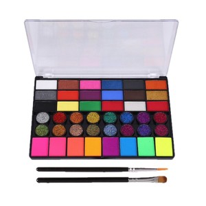 Ensemble de peinture pour le <span class=keywords><strong>visage</strong></span> à l'<span class=keywords><strong>aquarelle</strong></span> personnalisable de 42 couleurs avec emballage en boîte de couleur, soluble dans l'eau, pour Halloween et Noël - Product Image 5