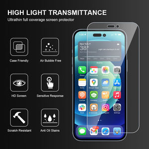 Protection d'écran en verre trempé HD transparente personnalisée en usine pour modèles iPhone, Samsung, Google, Xiaomi, Huawei, sans bulles - Product Image 2