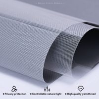 Persianas Enrollables Zebra de Doble Capa, Semiopacas, de Poliéster, con Control Remoto Motorizado, Fáciles de Instalar, con App Inteligente Wifi, Compatibles con Google Alexa