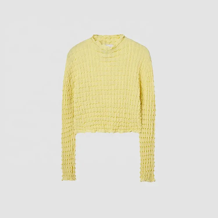 knitwear factory custom spring 2023 yellow fashion loose casual pullovers women sweater knit sweater women