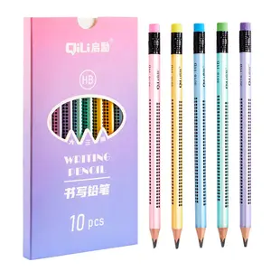 전체 판매 10pcs 미끄럼 방지 포인트 삼각형 연필 학생들이 올바른 그립 자세 쓰기 연습을위한 새로운 디자인 연필