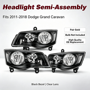 Par de Faros Delanteros de Repuesto Duraderos, Semiensamblados, para <span class=keywords><strong>Dodge</strong></span> <span class=keywords><strong>Grand</strong></span> <span class=keywords><strong>Caravan</strong></span> 2011 2012 2013 2014 2015 2016 2017 <span class=keywords><strong>2018</strong></span> - Product Image 2