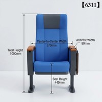 Chaises de théâtre modernes en tissu plume haute densité avec tablette d'écriture pour les salles d'école, d'hôpital, de gymnastique et d'entraînement en extérieur