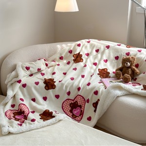 Textile de maison en gros hiver doux canapé-lit couvertures double couche polaire Sherpa personnalisé dessin animé impression chien chiot toutes saisons jeter - Product Image 5